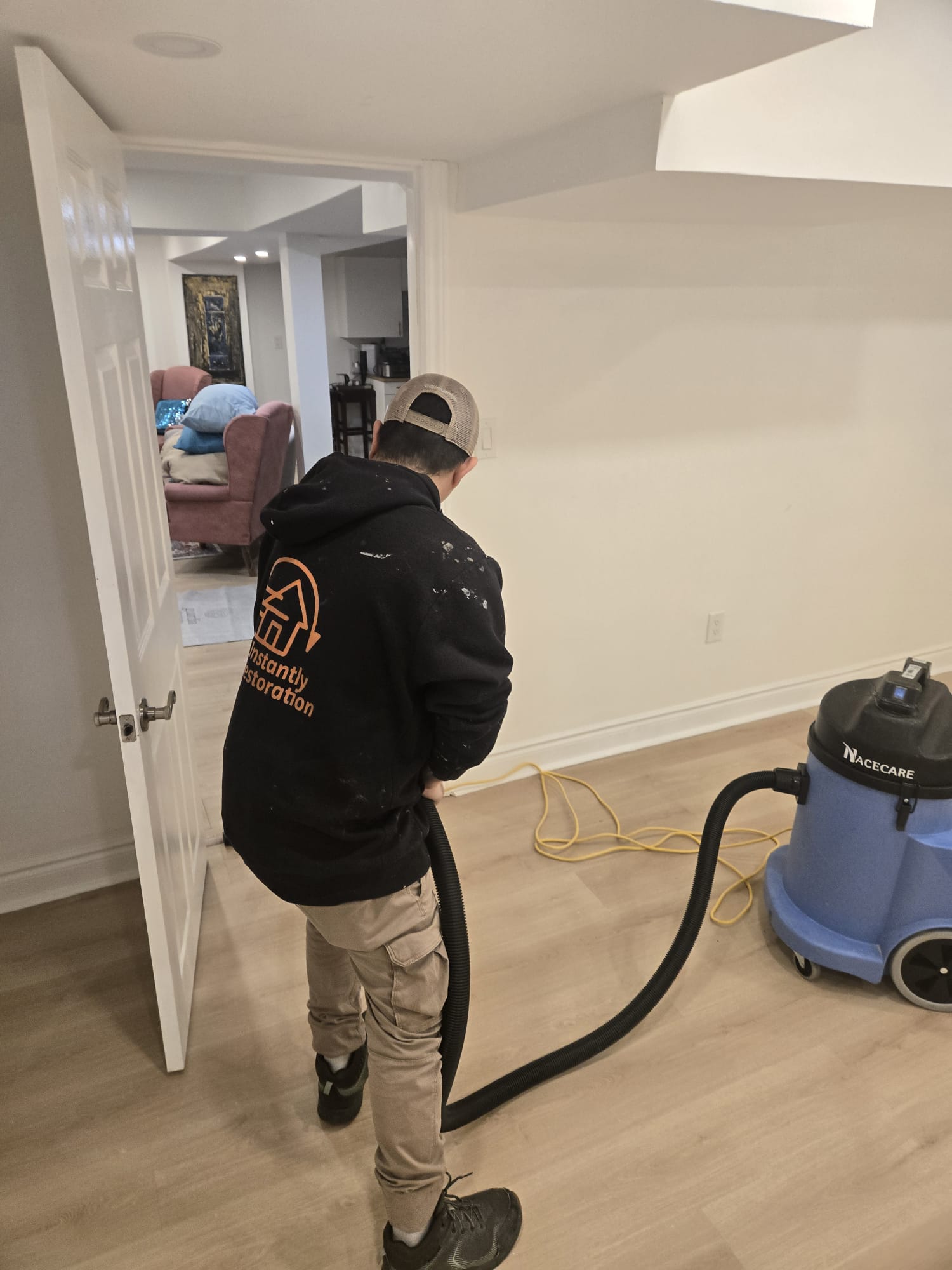 Water damage restoration work